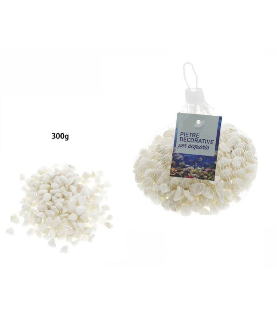 Pietre Decorative Per Acquario Bianche 300gr. Decorazione Piante Giardino 70249         