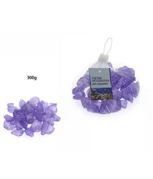 Pietre Sassi Sassolini Decorativi Viola Per Acquario 300 Gr. Decorazione 70268         