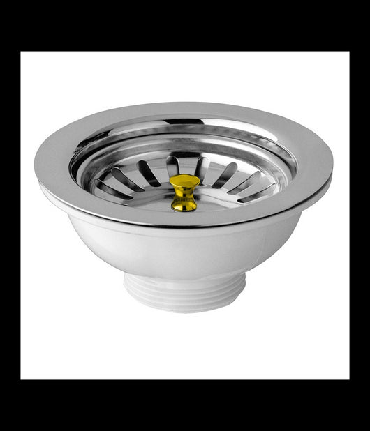 Piletta Basket Per Lavello Cucina Foro Mm 90 Scarico 1.1/2" Con Tappo A Cestello         