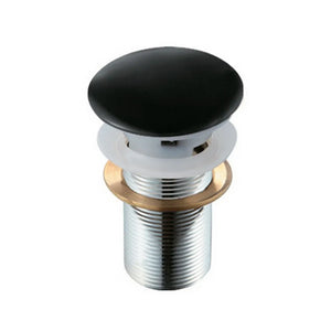 Piletta click clack con tappo nero lucido in ceramica senza troppopieno