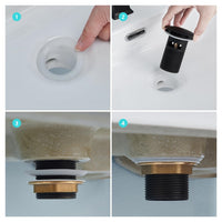 Trade Shop - Piletta Click Clack Lavabo Lavandino Universale 1/4" Pop Up Tappo Di Scarico Nero 59606         