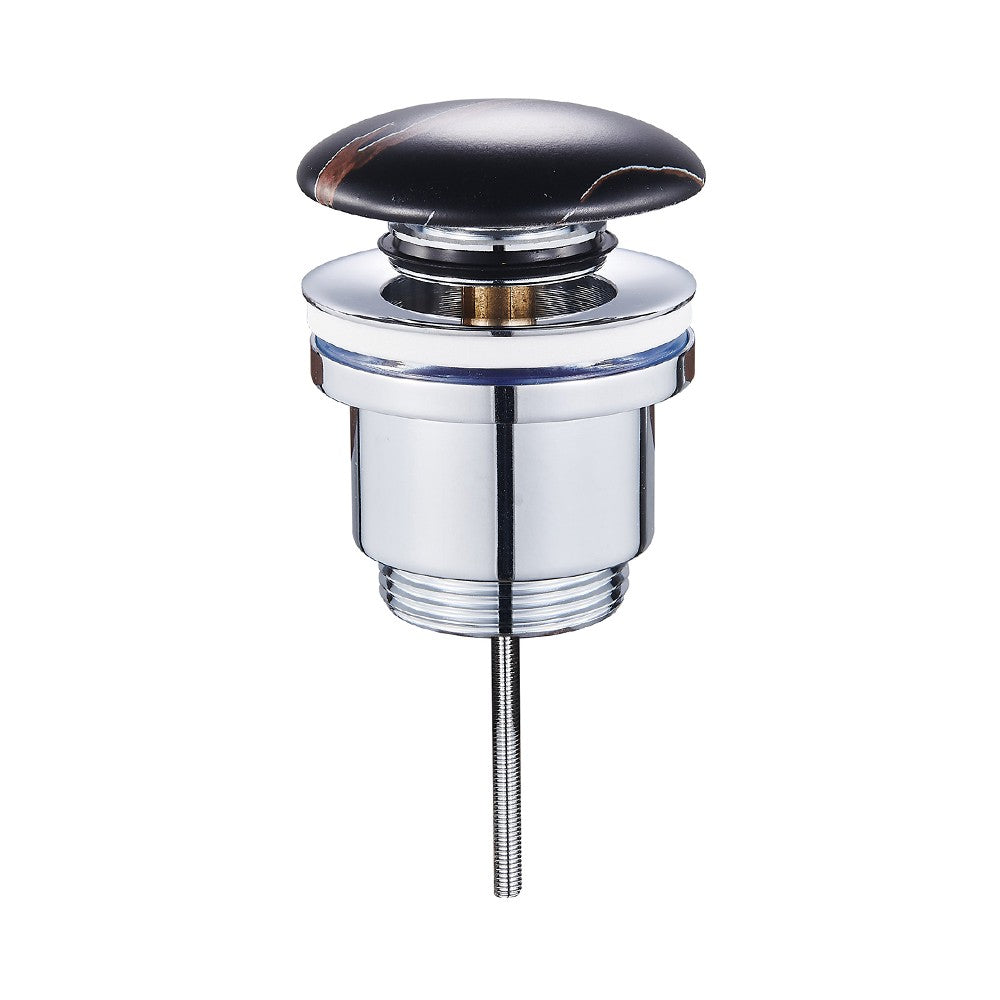 Piletta di scarico clic clac effetto marmo nero con e senza troppopieno