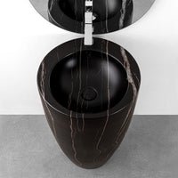 Piletta di scarico clic clac effetto marmo nero con e senza troppopieno