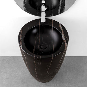 Piletta di scarico clic clac effetto marmo nero con e senza troppopieno