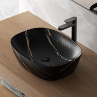 Piletta di scarico clic clac effetto marmo nero con e senza troppopieno