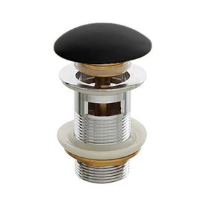 Piletta di scarico clic clac nera opaca con e senza troppopieno