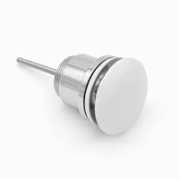 Piletta di scarico click clack universale bianco lucido con e senza troppopieno