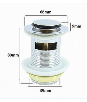 Piletta Di Scarico Universale 1/4" Lavandino Pop-up Tappo A Pressione 85mm 59600         