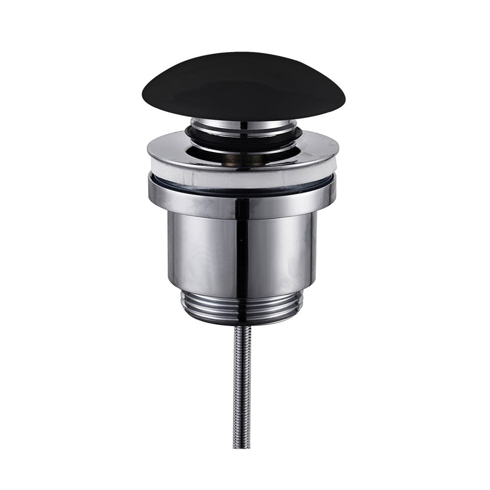 Piletta di scarico universale click clack con e senza troppopieno nero opaco