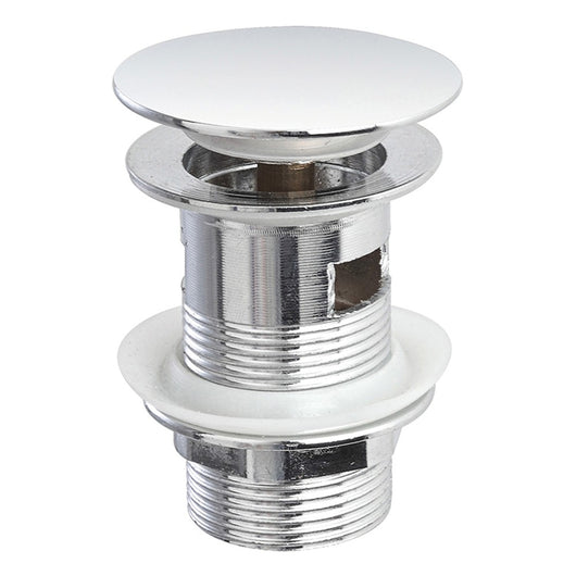 Piletta di scarico universale click clack con troppopieno tappo cromato