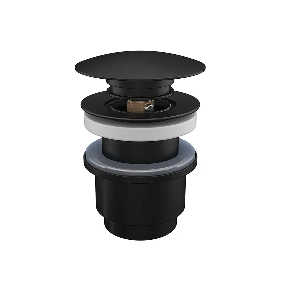 Piletta di scarico click-clack universale per lavabo e bidet senza troppo pieno in ottone nero opaco | Moulin