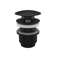 Piletta di scarico click-clack universale per lavabo e bidet senza troppo pieno in ottone nero opaco | Moulin