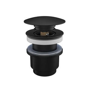 Piletta di scarico click-clack universale per lavabo e bidet senza troppo pieno in ottone nero opaco | Moulin