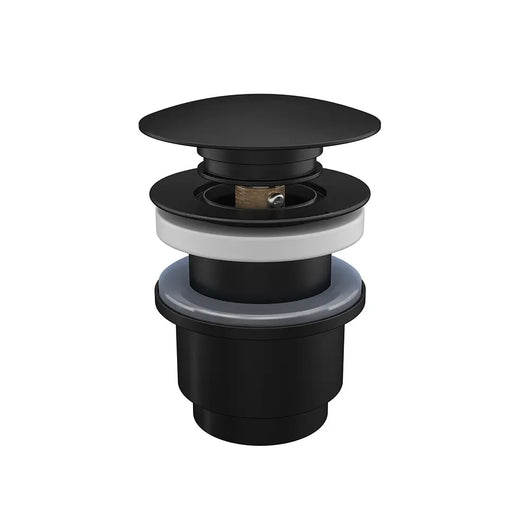 Piletta di scarico click-clack universale per lavabo e bidet senza troppo pieno in ottone nero opaco | Moulin