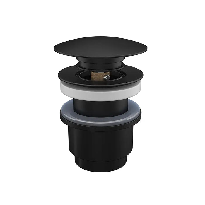 Piletta di scarico click-clack universale per lavabo e bidet senza troppo pieno in ottone nero opaco | Moulin