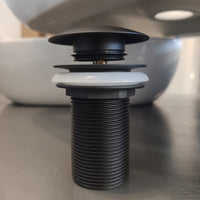 Piletta nera per lavabo clic clac universale senza troppo pieno