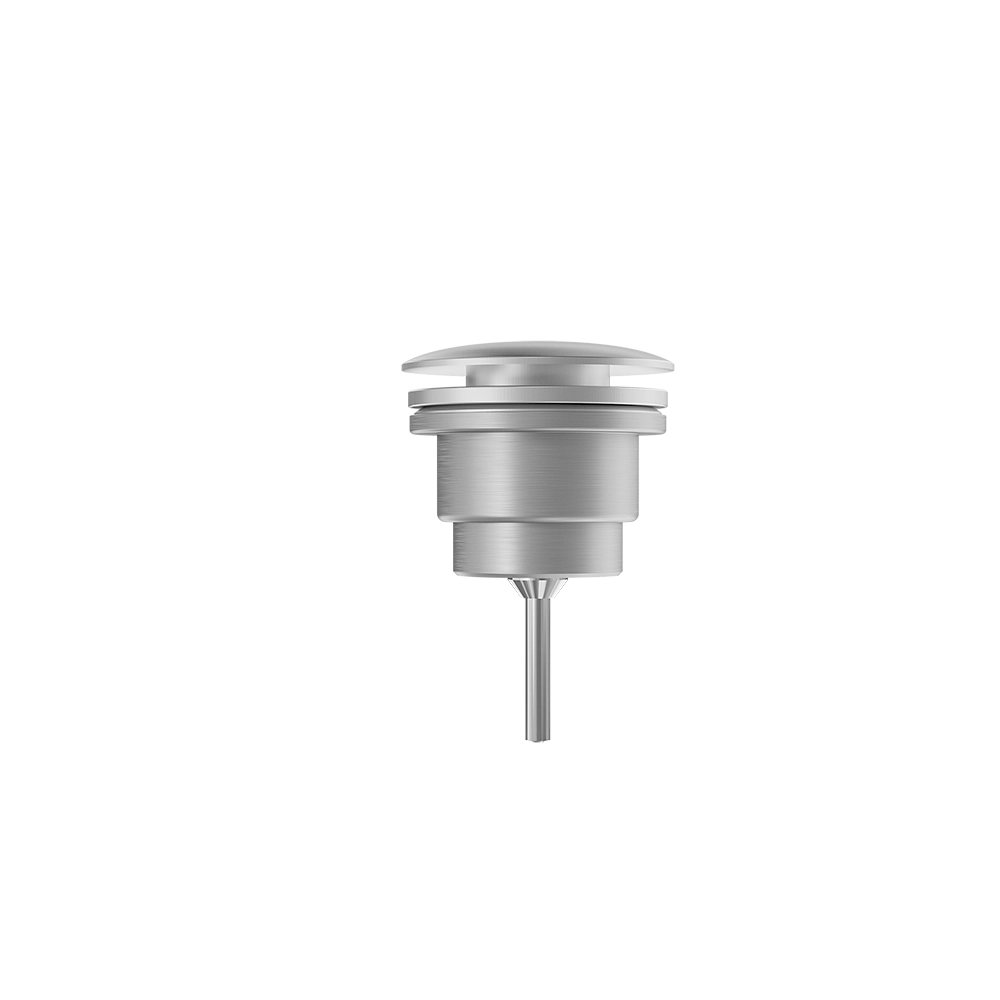 Piletta di scarico click-clack universale per lavabi e bidet nickel spazzolato con vite | Nurek