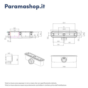 Piletta di scarico per piatto doccia modelli Paros e Merlera