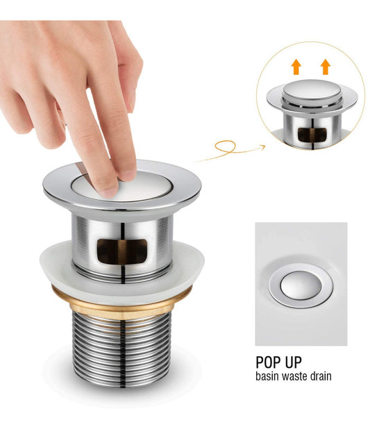 Piletta Universale Miscelatore Lavabo Bide Click Clack Tappo Pilette Pop Up         