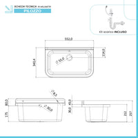 Pilozzo a muro 55x34 cm per esterno in resina bianca marmorizzata