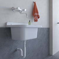 Pilozzo da esterno sospeso 50x34 cm in resina bianca con portasapone