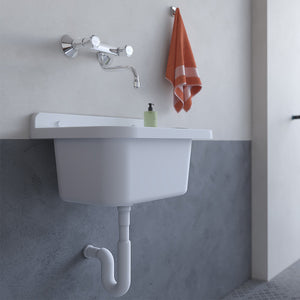 Pilozzo da esterno sospeso 50x34 cm in resina bianca con portasapone