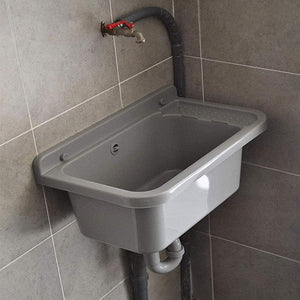 Lavatoio-Pilozzo da Parete, Resina PP, 60 x 34 cm, Grigio