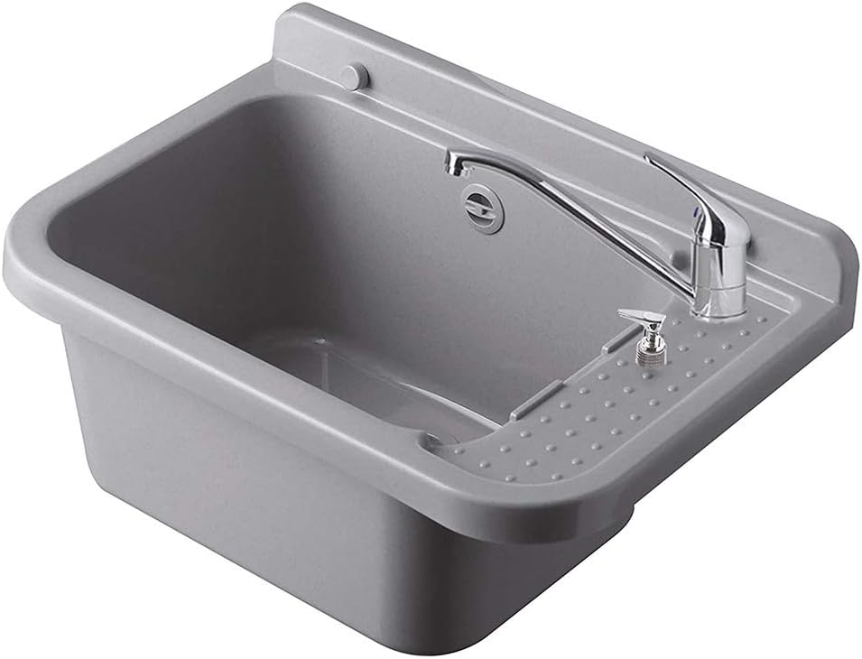 Lavatoio-Pilozzo da Parete, Resina PP, 60 x 34 cm, Grigio