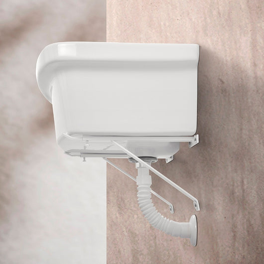 Pilozzo lavanderia sospeso 46x40 cm in ceramica bianco per interno ed esterno