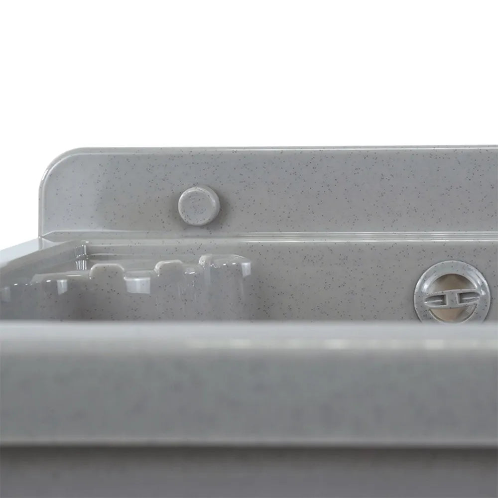 Pilozzo salvaspazio a muro 42x34 cm in plastica grigia scarico incluso