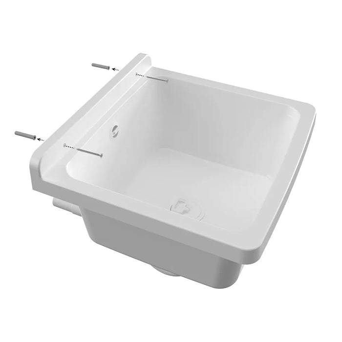 Pilozzo sospeso 40x40 cm in resina bianca con kit di scarico