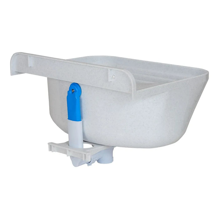 Pilozzo sospeso 46x36 in resina bianco pietra con fissaggi e scarico