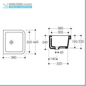 Pilozzo sospeso 46x38 in ceramica bianco lucido per interno o esterno