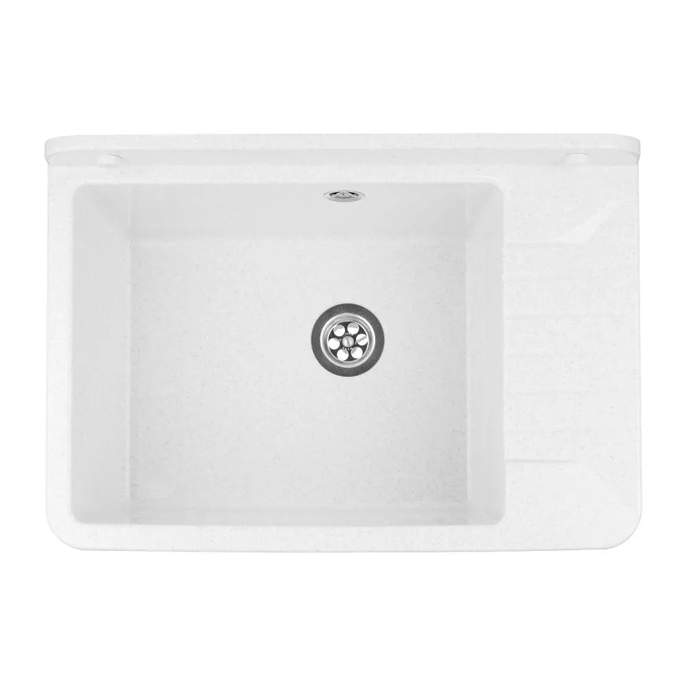 Pilozzo sospeso 50x35 in resina bianco pietra con ripiano dappoggio