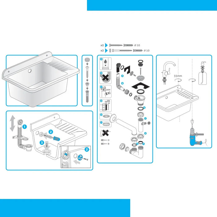 Pilozzo sospeso 50x35 in resina bianco pietra con ripiano dappoggio