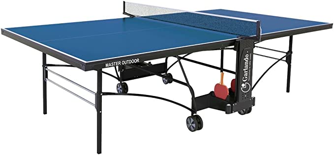 Garlando Tavolo da Ping Pong Master Outdoor con Ruote per Esterno Blu
