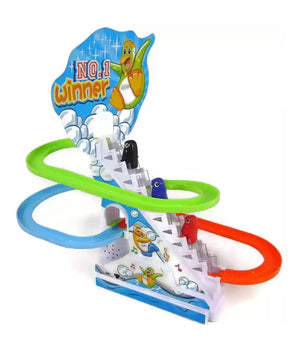 Pinguini Gara Competizione Race Twinkling Funny Luci Suoni Movimento Bimbi Gioco         