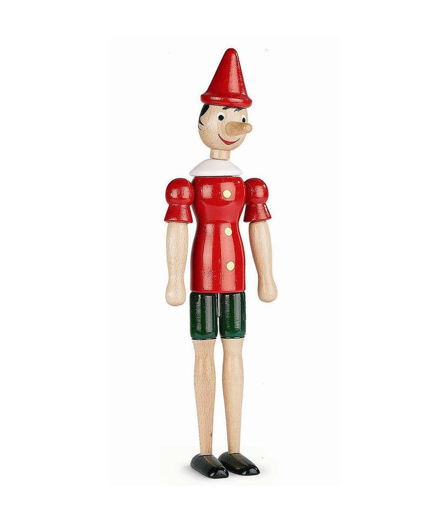 Pinocchio In Legno Snodabile Snodato Statuina Gioco Bambini Souvenir 24cm         