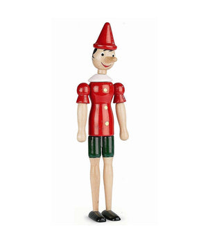 Pinocchio In Legno Snodabile Snodato Statuina Gioco Bambini Souvenir 24cm         