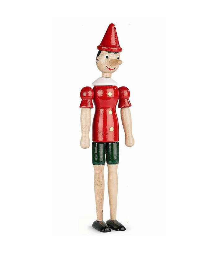 Pinocchio In Legno Snodabile Snodato Statuina Gioco Bambini Souvenir 24cm         