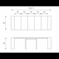 Pinocchio STONES Consolle Allungabile 42,5/302,5 x 76 H cm grigio