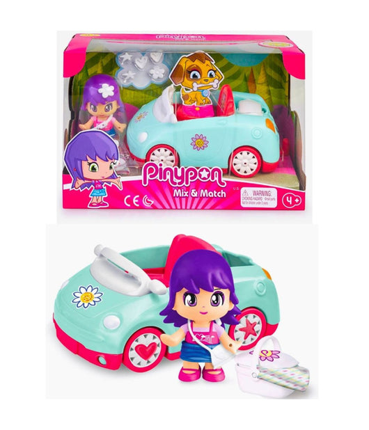 Pinypon Car Mix&match Macchina Con Bambolina E Cestino Da Picnic Gioco Per Bimbe         