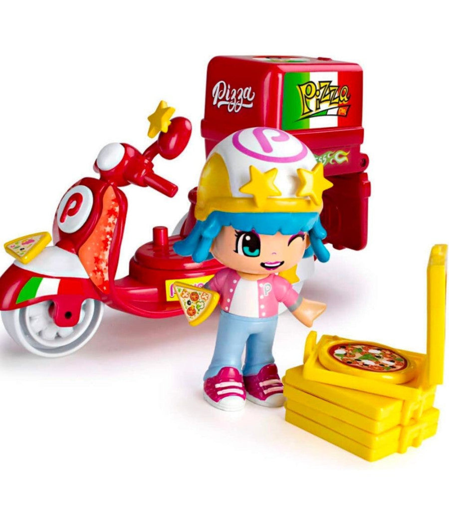 Pinypon Raider Bambolina Motorino Consegna Pizze Accessori Gioco Per Bambine 4+         