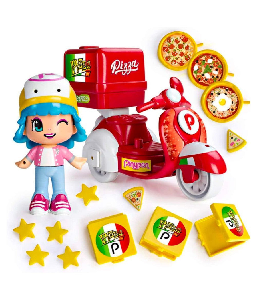 Pinypon Raider Bambolina Motorino Consegna Pizze Accessori Gioco Per Bambine 4+         