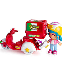 Pinypon Raider Bambolina Motorino Consegna Pizze Accessori Gioco Per Bambine 4+         