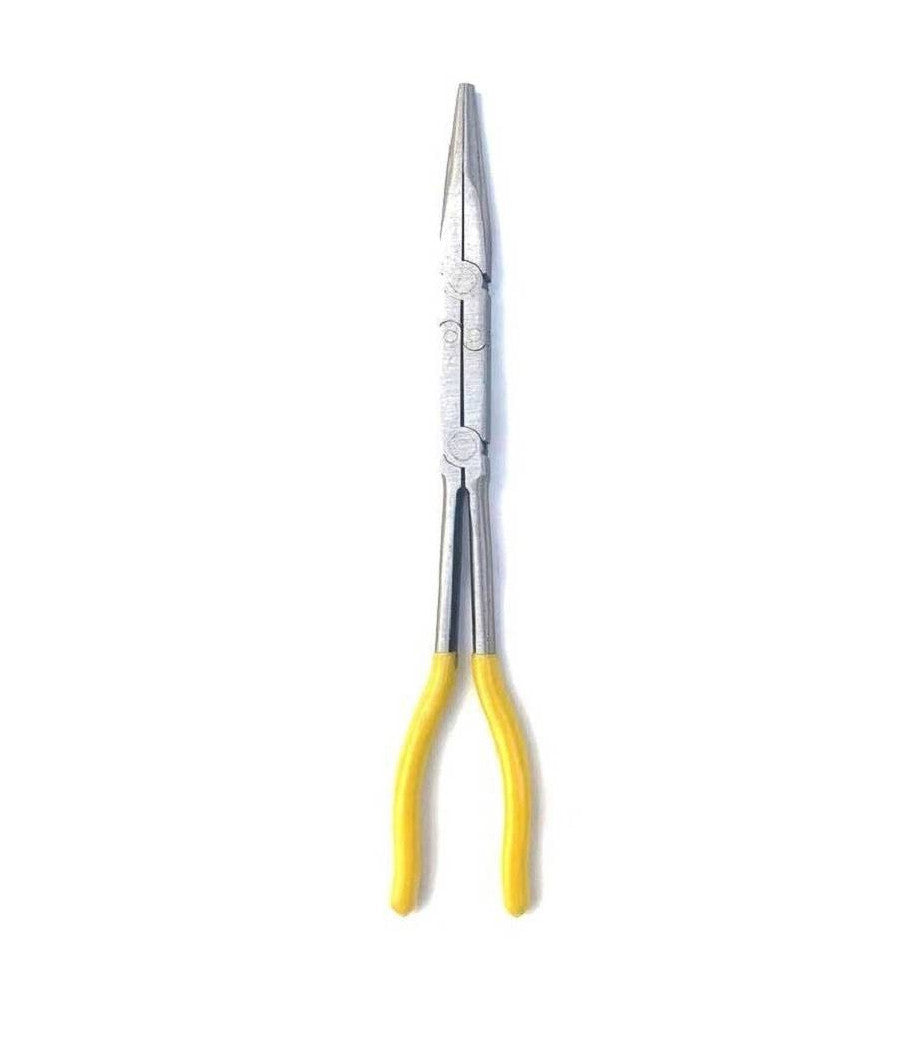 Pinza Extra Lunga 340mm Becchi Lunghi Dritto A Doppio Snodo Per Valvole Molle         