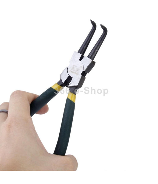 Pinza Fermi Apri Anelli Elastici Di Sicurezza Con Becchi Piegati A 90°         