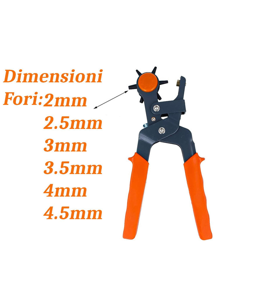Pinza Fustellatrice Per Cinture Buchi Fori Cintura Cuoio Pelle Testa Girevole         