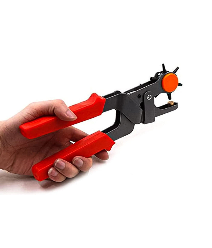 Pinza Fustellatrice Per Cinture Buchi Fori Cintura Cuoio Pelle Testa Girevole         