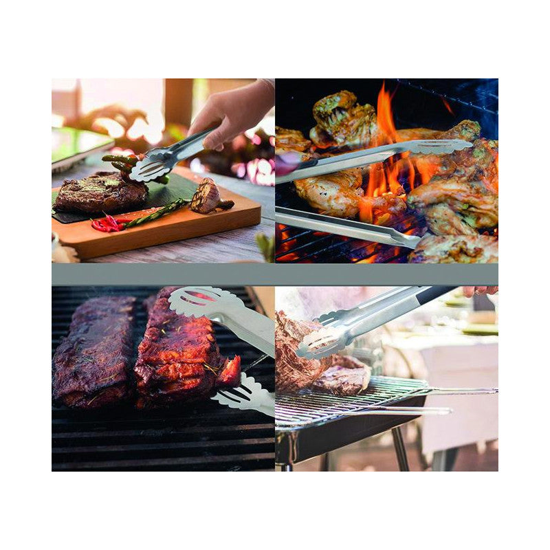 Pinza per barbecue Sandri, inox con blocco, 46 cm